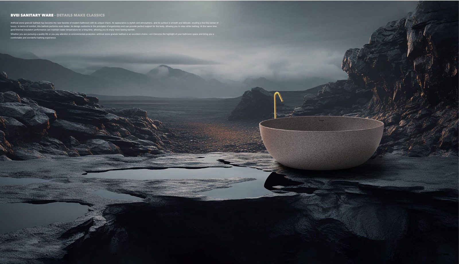 Stone freestanding bathtub