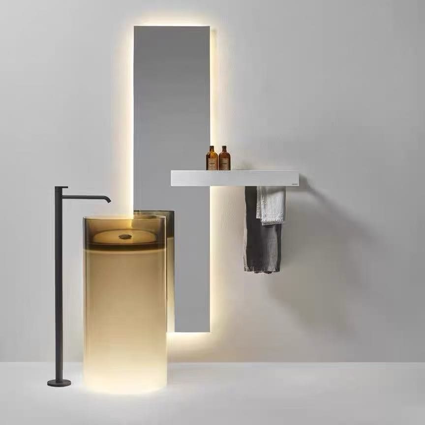 Freestanding translucent basin